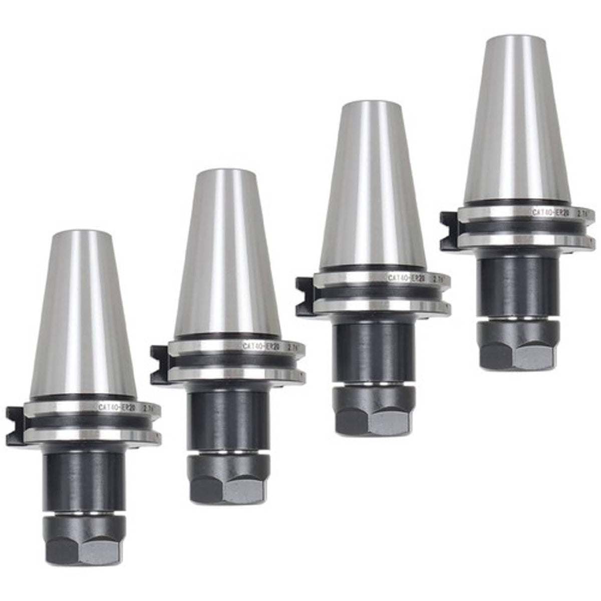 Solid Spare CAT40-ER20 Collet Chuck 2.76" Gage Length Runout Chucks Tool Holder 4Pcs