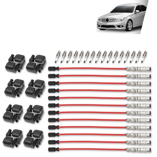 Solid Spare Fit For Mercedes-Benz C CL CLK ML Class Ignition Coil & Spark Plug & Wires