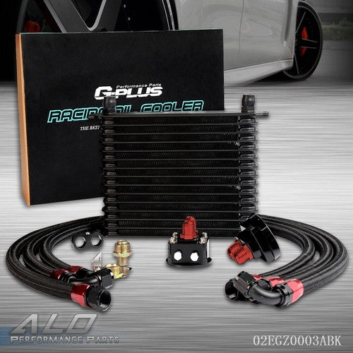 Solid Spare Universal 30 Row AN10 Aluminum Engine Oil Cooler + Thermostat Adaptor Kit