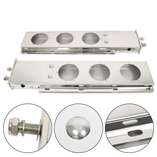 Solid Spare Stainless Steel 30" Mud Flap Hanger w/ Light Cutouts Spring Loaded 2 1/2 Pattern