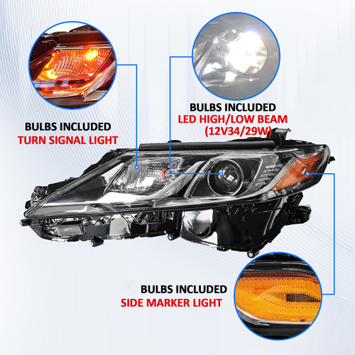 Headlight RH W/Bulb For 2018-2024 Toyota Camry SE LE Passenger Side 8111006C40