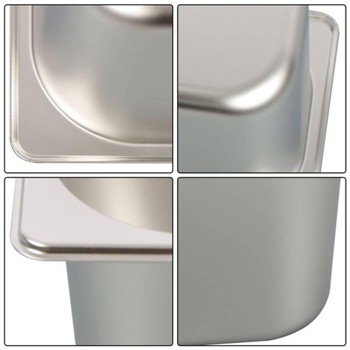 Solid Spare Steam Table Pans 1/3 Size 6" Deep Thickened 8 Pieces with Non-Stick Coating