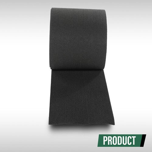 Solid Spare 12" x 75' Ribbed Bunk Carpet / Marine Boat Trailer Runners / Outdoor - Black