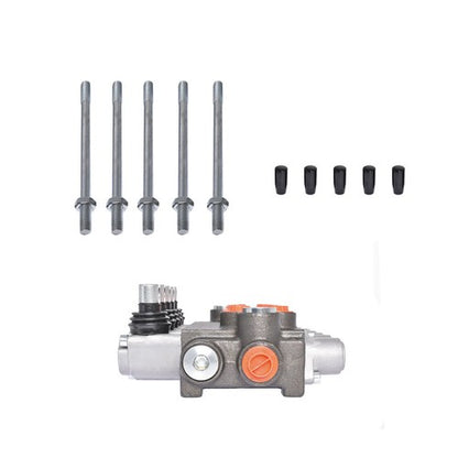 Solid Spare 5 Spool 3625PSI Hydraulic Monoblock Double Acting Control Valve 11 GPM SAE Ports