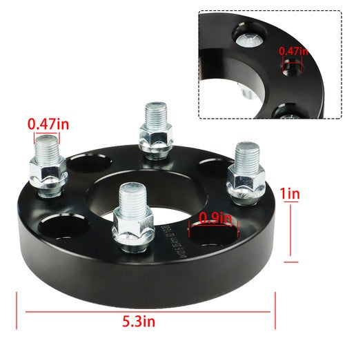 Solid Spare 4× 1" 4x4 Wheel Spacers 62mm Hub Bore 1/2x20 Studs For EZGO Club Car Golf Cart