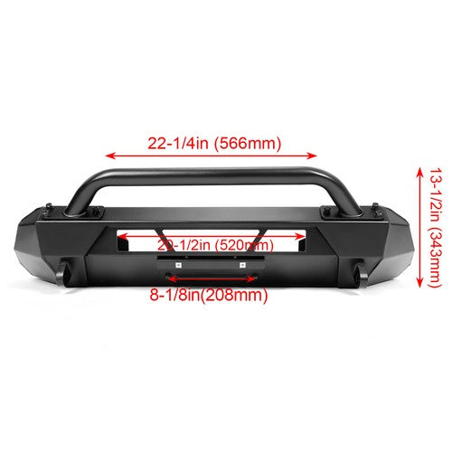 Solid Spare Steel Front Stubby Bumper Guard Bull Bar Hidden Winch For Toyota Tacoma 16-2023