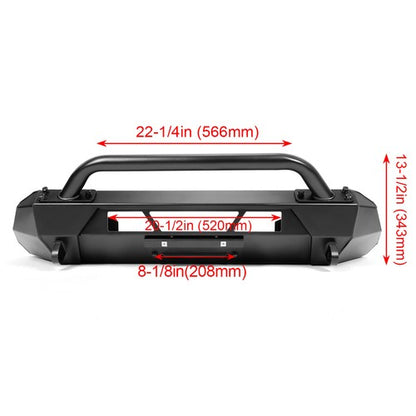 Solid Spare Steel Front Stubby Bumper Guard Bull Bar Hidden Winch For Toyota Tacoma 16-2023