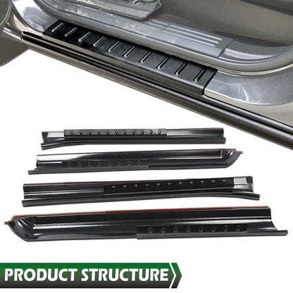 Solid Spare Fit For 07-18 Jeep Wrangler 4-Door Rocker Panel Guard Sill Plate Cover