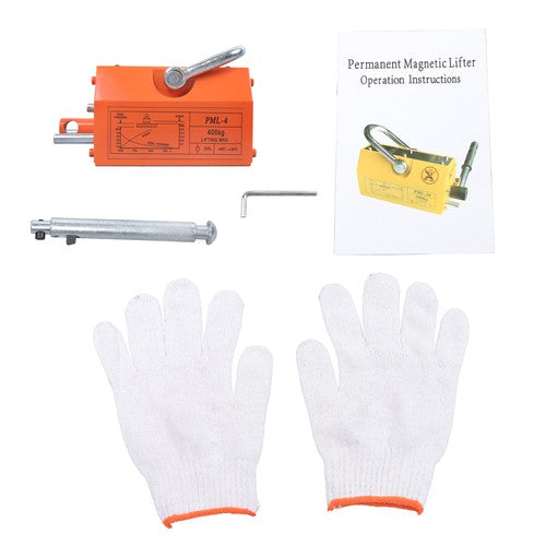 Solid Spare Magnetic Lifter Lifting Magnet Hoist 880 lbs/400 kg 2.5 Safety Factor Orange
