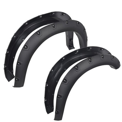 Solid Spare Fit For 2019-2024 Ram 2500 3500 Pocket Rivet Fender Flares Smooth Black