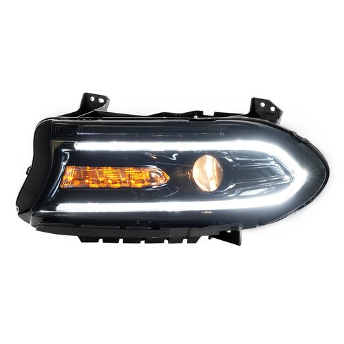 Solid Spare Left Driver Side Headlight Projector Assembly For Dodge Charger 2015-2023 Black
