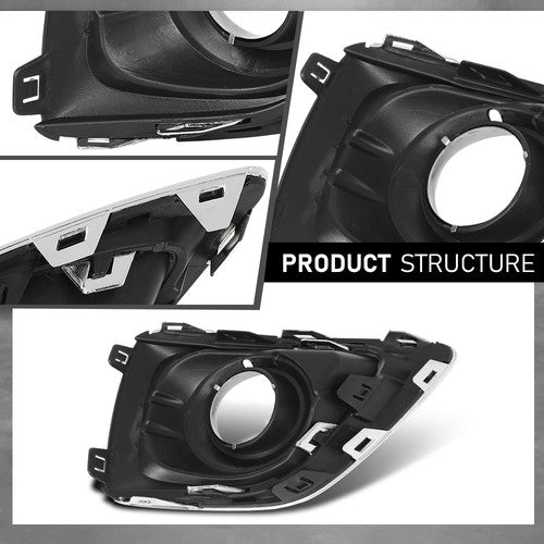 Solid Spare Fit For 2019-2020 Buick Envision Fog Light Bezel Lamp Cover w/ Chrome Trim Left