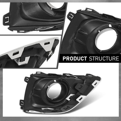Solid Spare Fit For 2019-2020 Buick Envision Fog Light Bezel Lamp Cover w/ Chrome Trim Left