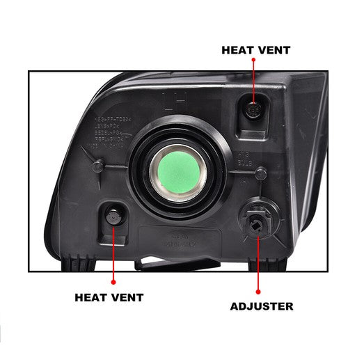 Solid Spare New Fit For 2005-2009 Ford Mustang Right Passenger Side Headlight Assembly Black