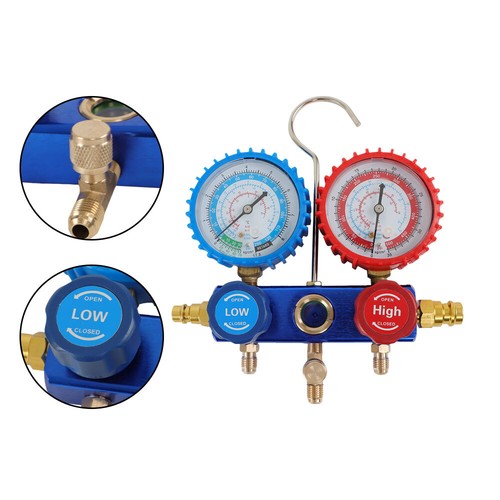 Solid Spare 1/3HP 110V 60Hz Air Vacuum Pump 4CFM HVAC & A/C Refrigeration Kit Manifold Gauge