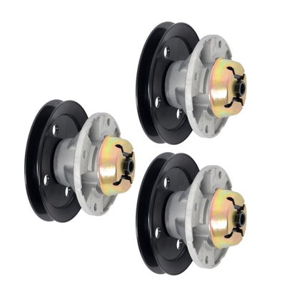 Solid Spare AM121342 AM115720 AM116065 3x Spindle Assembly w/Pulley For John Deere AM115528