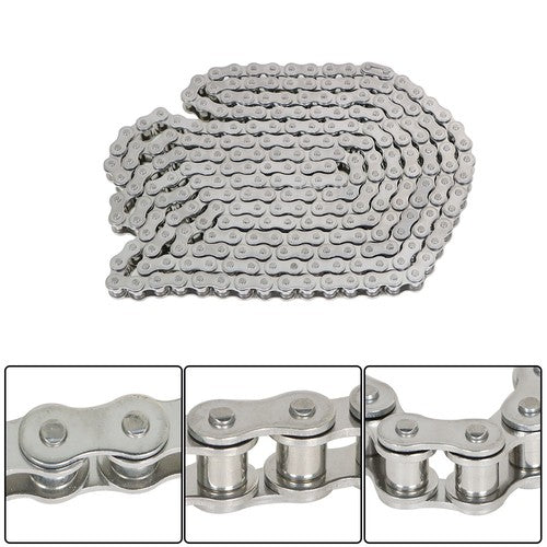 Solid Spare #40SS Stainless Steel Roller Chain x 10 feet+Free Connecting Links 1 connector