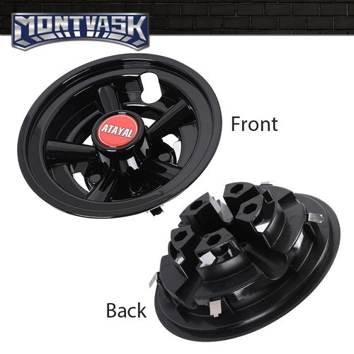 Solid Spare Golf Cart 8" Black Wheel Covers Fit For EZGO, Club Car, Yamaha- Universal