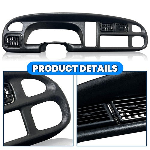 Solid Spare For 1998-02 Dodge Ram 1500/2500/3500 Pickup Dash Bezel&Dashboard Cover Overlay