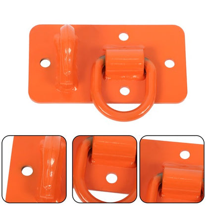 Solid Spare 3/8" Tractor Bucket Hooks with Tie Down Ring, Grade 70 Forged Steel 2 Pack Bolt