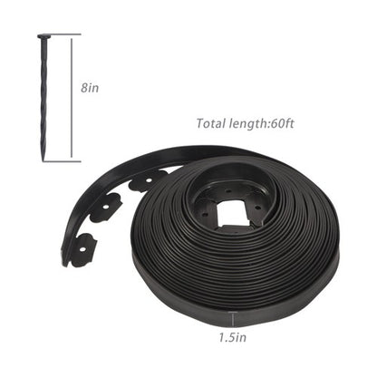 Solid Spare L-shaped Landscape Edging Border Kit No-Dig Garden Edge Lawn Border 1.5" 60 FT