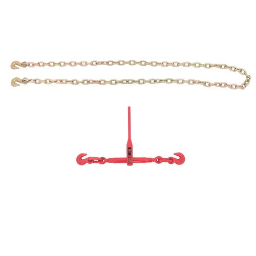 Solid Spare 3/8in-1/2in×10ft G80 Chain and Bundle Kit Steel Red 9215lbs Width 24-31in Steel