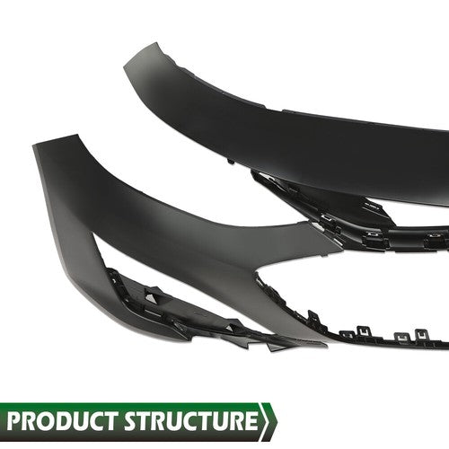 Solid Spare Fit For 2019-2025 Chevrolet Malibu Sedan Front Bumper Cover+Lower Lip Protector