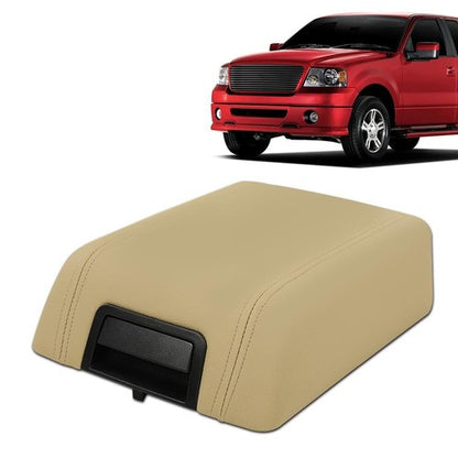 Solid Spare Fit For 2004-2008 Ford F-150 Beige Vinyl Center Console Arm Rest Lid Cover Pad
