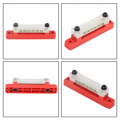 Solid Spare Red & Black Bus Bar Power Distribution Terminal Block 6 Way 48V 150A Busbar NEW