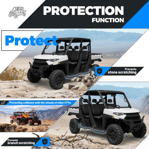 Solid Spare For Polaris Ranger Crew XP 1000 2019-25 24 UTV Rock Sliders Nerf Bars Side Steps