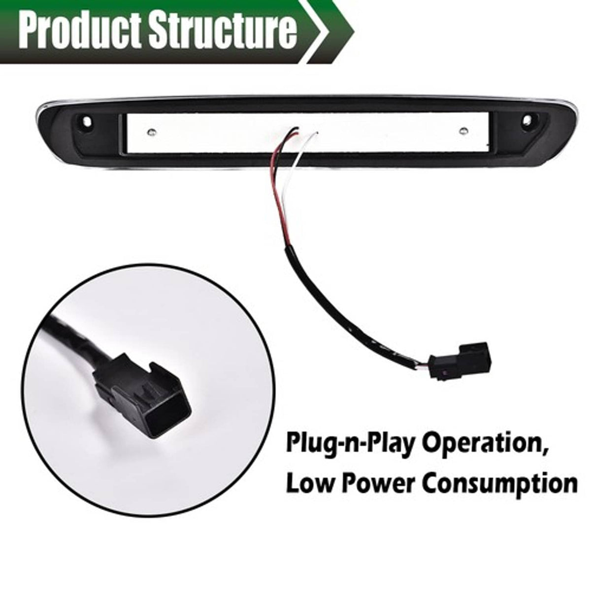 Solid Spare Fit For 07-14 Chevy Silverado GMC Sierra LED 3rd Brake Light Cargo Lamp