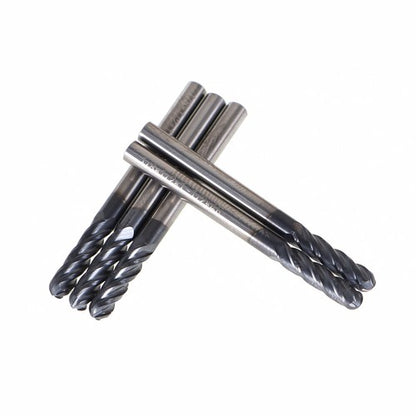 Solid Spare 5 PCS End Mill 1/8" 4 Flute 1-1/2" Overall Length Ball Nose Carbide