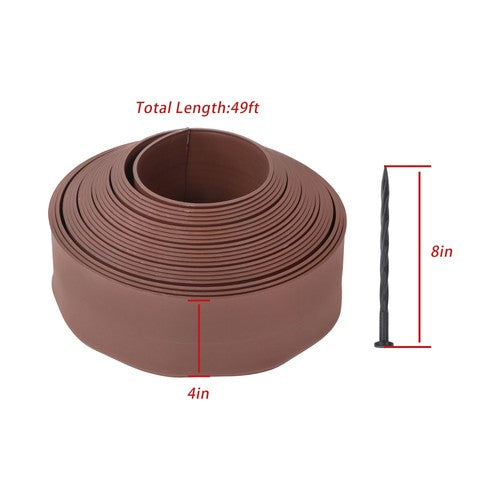 Solid Spare 49FT 4"Garden Landscape Edging With 75 8-In Spikes No Dig Lawn Edging Border