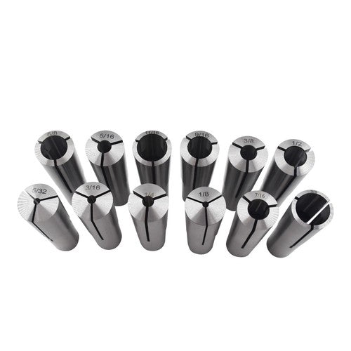 Solid Spare #3 Morse Taper Shank Collets 3MT MT3 1/8" - 3/4" Chuck Set 12 Pack
