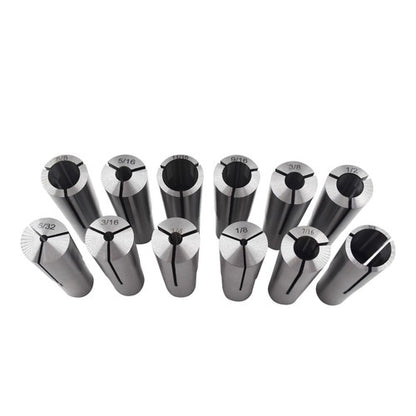 Solid Spare #3 Morse Taper Shank Collets 3MT MT3 1/8" - 3/4" Chuck Set 12 Pack