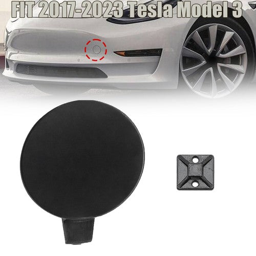 Black Front Bumper Tow Hook Cover Cap For 2017-2023 Tesla Model 3 108417300E