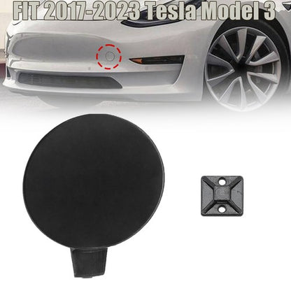 Black Front Bumper Tow Hook Cover Cap For 2017-2023 Tesla Model 3 108417300E