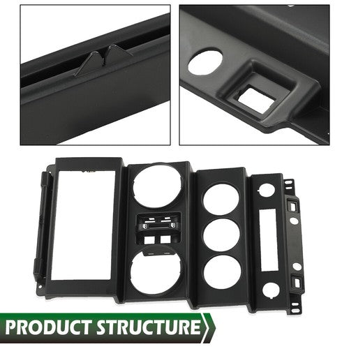 Solid Spare Fit For 2007-2010 Jeep Wrangler Instrument Panel Dash Center Bezel Trim Black