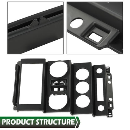 Solid Spare Fit For 2007-2010 Jeep Wrangler Instrument Panel Dash Center Bezel Trim Black