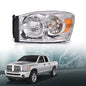 Solid Spare Fit For 06-08 Dodge Ram 1500/06-09 Ram 2500 3500 Amber Chrome Headlight Left