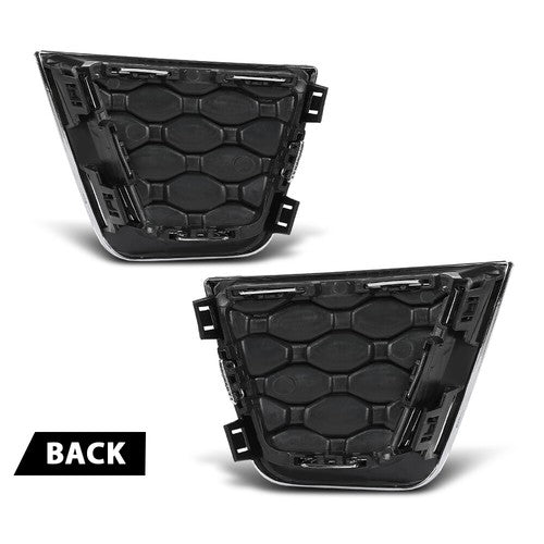 Solid Spare Fit For 2019-2023 Jeep Renegade Front Bumper Fog Light Cover Lamp Trim Pair