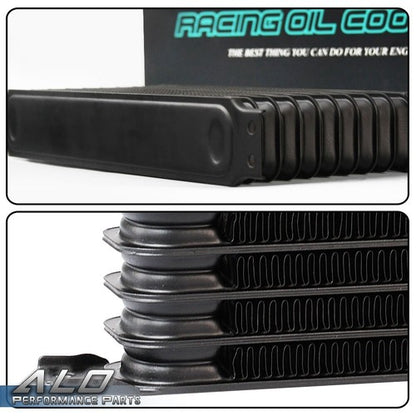 Solid Spare Universal 15 Row 10AN Aluminum Transmission Engine Oil Cooler + 7" Cooling Fan