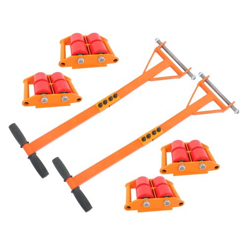 Solid Spare 4 Pcs Machinery Skates Dolly With Handle 360° Rotation 6T/13200Lbs Heavy Duty