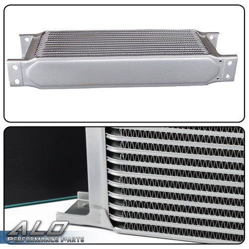 Solid Spare Universal 19 Row AN10 Aluminum Engine Oil Cooler Kit + Filter Adapter Hose End