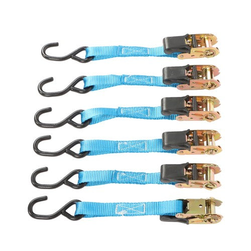 Solid Spare Ratchet Strap 6 Pcs+Polyester 566lbs Fracture Strength 1700lbs 1in*20ft S Hooks