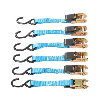 Solid Spare Ratchet Strap 6 Pcs+Polyester 566lbs Fracture Strength 1700lbs 1in*20ft S Hooks