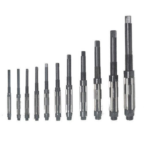 Solid Spare Adjustable 11Pcs Hand Reamers A-K, H4-H14, 15/32 to 1-1/2, HSS 6 Blades