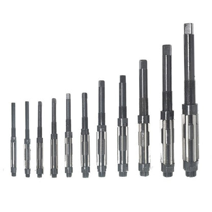Solid Spare Adjustable 11Pcs Hand Reamers A-K, H4-H14, 15/32 to 1-1/2, HSS 6 Blades