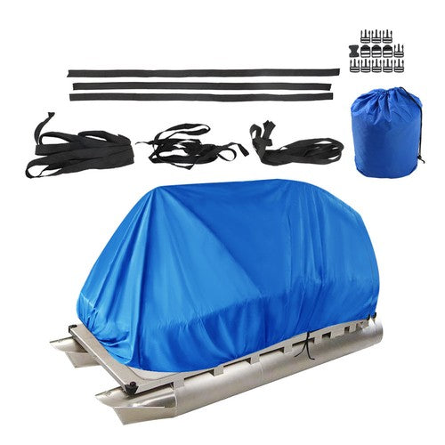 Solid Spare Blue 21-24Ft Waterproof Heavy Duty Boat Cover Trailerable Pontoon Dust Resistant