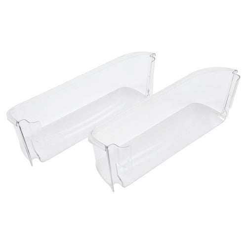 Solid Spare 2Pcs Bottom Door Shelf Lower Bin Polycarbonate For Frigidaire #240323002